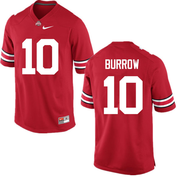 Men Ohio State Buckeyes #10 Joe Burrow College Football Jerseys Game-Red